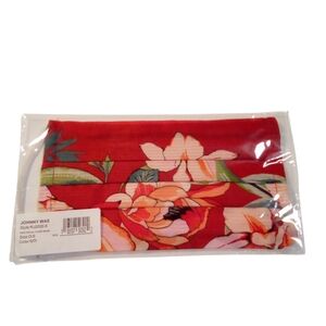 Johnny Was 100% Silk Floral Print Individual Face Mask Red Multi New